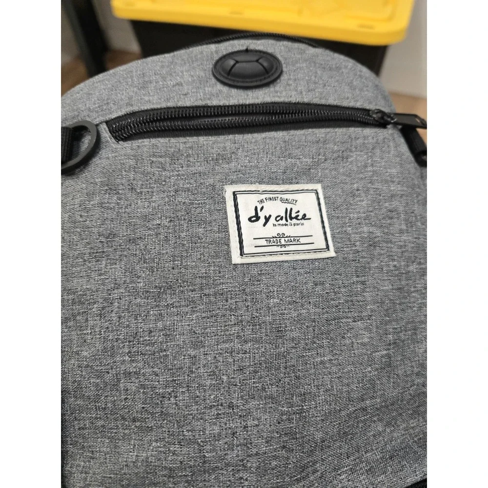 D'yallie Gray Laptop Backpack Sports Gear Mesh‎ Net School Travel Bag